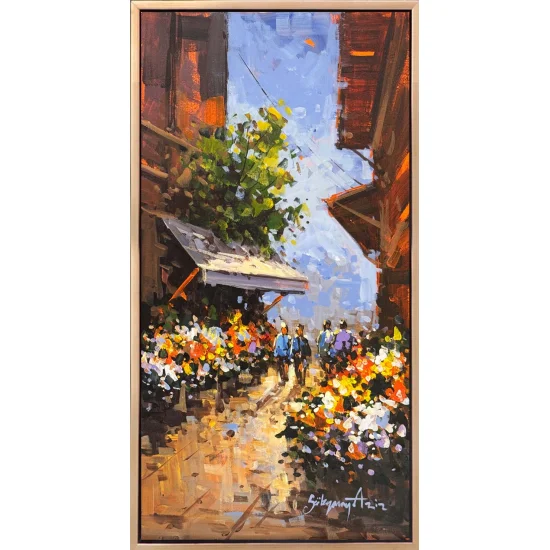 Bahar Sokağı Yağlı Boya Tablosu