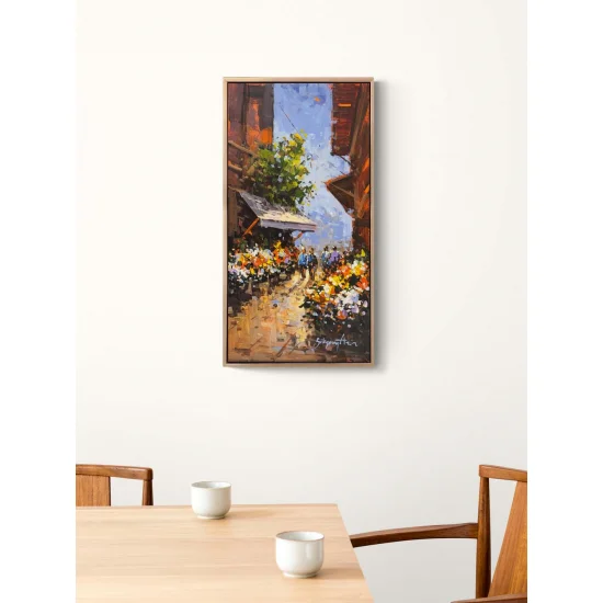 Bahar Sokağı Yağlı Boya Tablosu