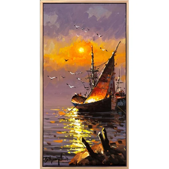 Bir Deniz Manzarası Yağlı Boya Tablosu