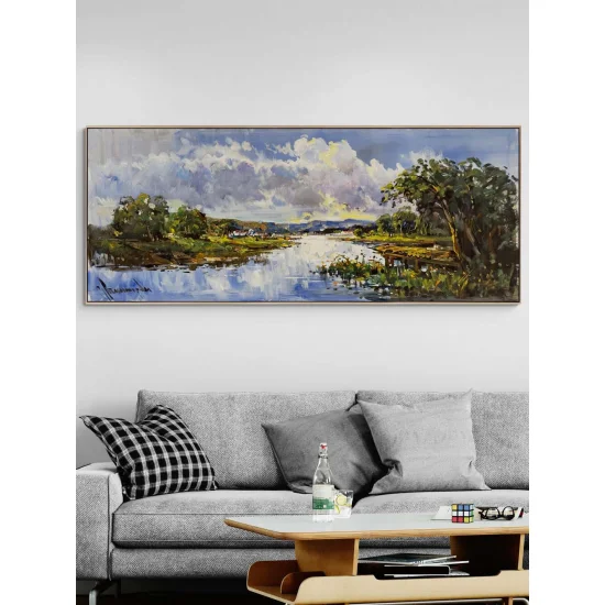 Yeşilin Kucağında Yağlı Boya Tablosu