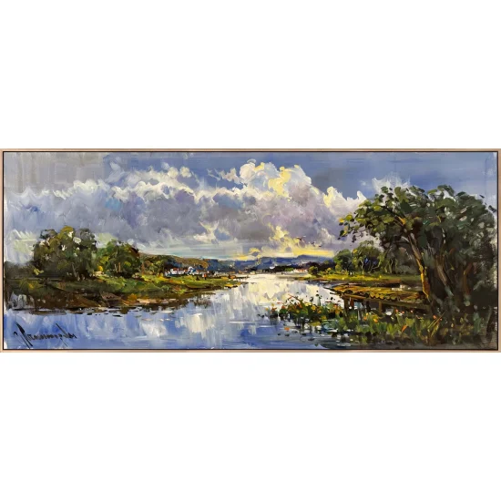 Yeşilin Kucağında Yağlı Boya Tablosu