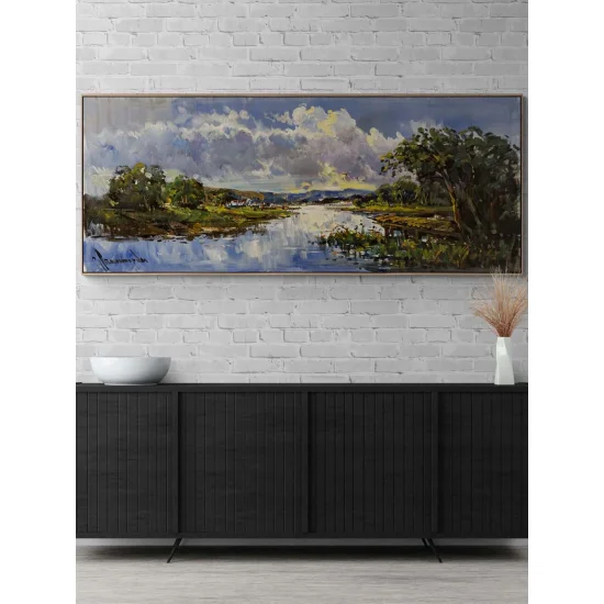 Yeşilin Kucağında Yağlı Boya Tablosu