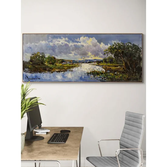 Yeşilin Kucağında Yağlı Boya Tablosu