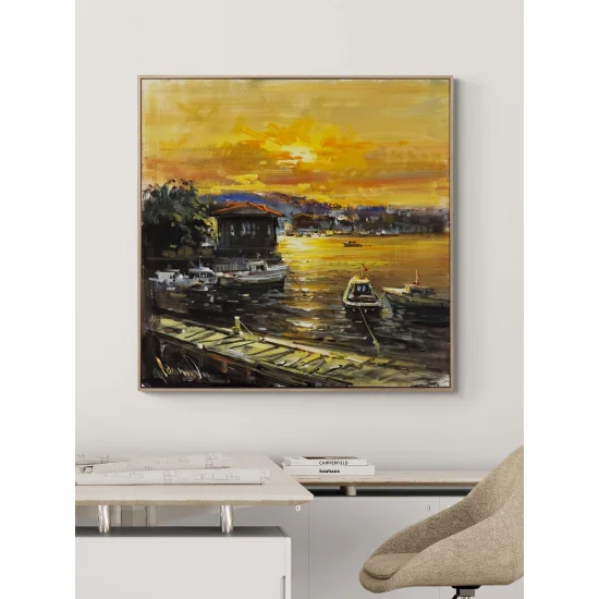 A Day from Çengelköy Pier Oil Painting