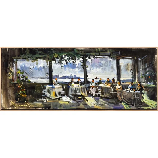 Boğazda Sohbet Yağlı Boya Tablosu