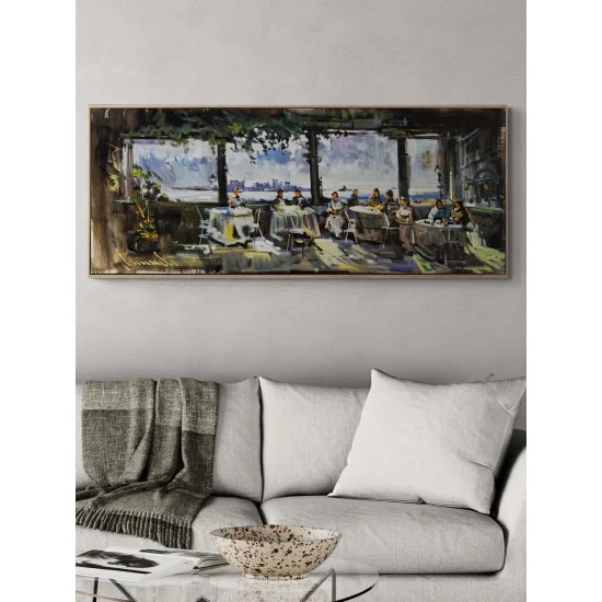 Boğazda Sohbet Yağlı Boya Tablosu