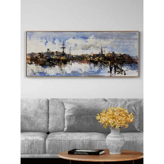 Mavi Ufka Yolculuk Yağlı Boya Tablosu