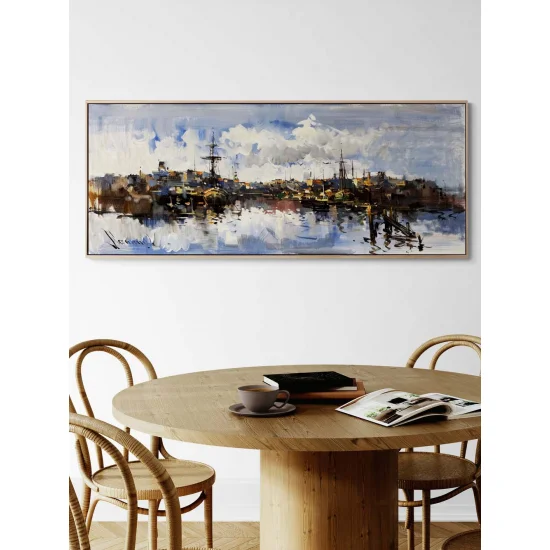 Mavi Ufka Yolculuk Yağlı Boya Tablosu