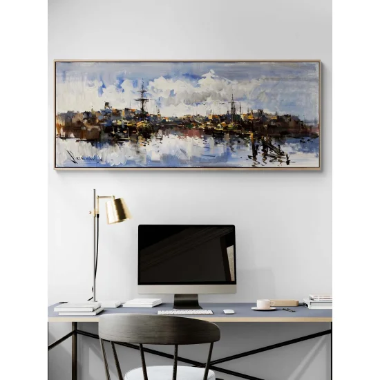 Mavi Ufka Yolculuk Yağlı Boya Tablosu