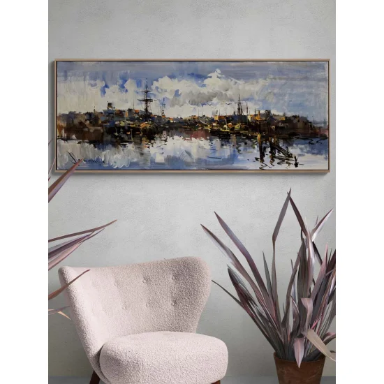 Mavi Ufka Yolculuk Yağlı Boya Tablosu