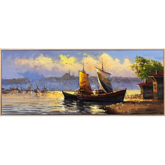 Sabahın İlk Işığında Boğaz Yağlı Boya Tablosu