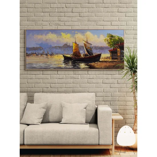 Sabahın İlk Işığında Boğaz Yağlı Boya Tablosu