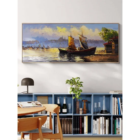 Sabahın İlk Işığında Boğaz Yağlı Boya Tablosu