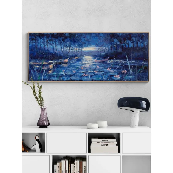 Lilies in the Moonlight Oil Painting