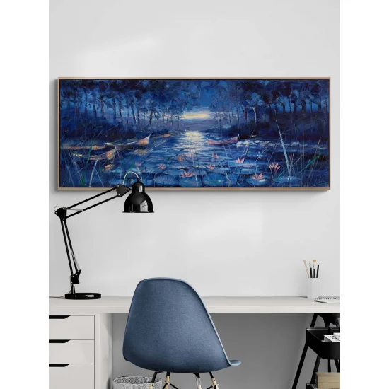 Lilies in the Moonlight Oil Painting