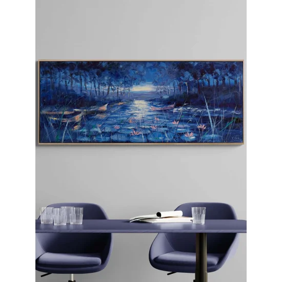 Lilies in the Moonlight Oil Painting