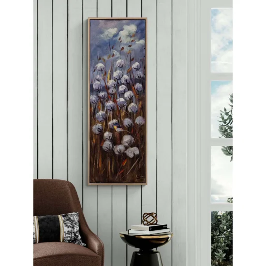 Toprağın Beyaz Çiçekleri Yağlı Boya Tablosu