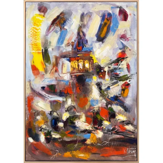 Galata’nın Sessiz Tanıkları Yağlı Boya Tablosu