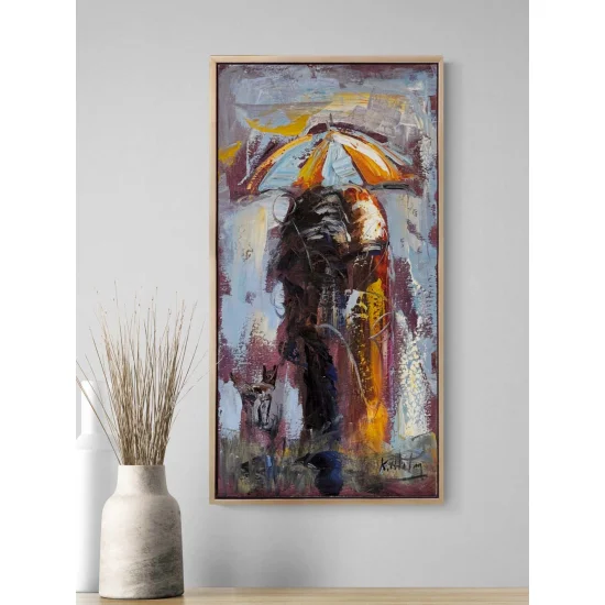 Şemsiyenin Gölgesinde Yağlı Boya Tablosu