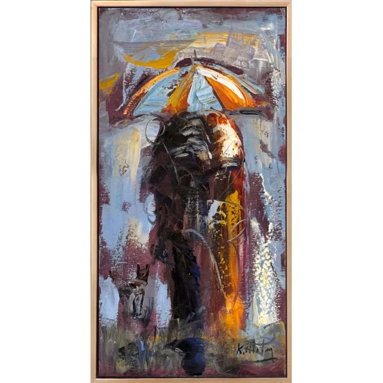 Şemsiyenin Gölgesinde Yağlı Boya Tablosu