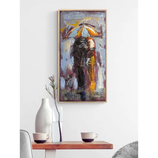 Şemsiyenin Gölgesinde Yağlı Boya Tablosu