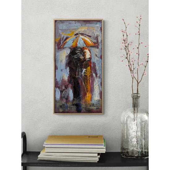 Şemsiyenin Gölgesinde Yağlı Boya Tablosu