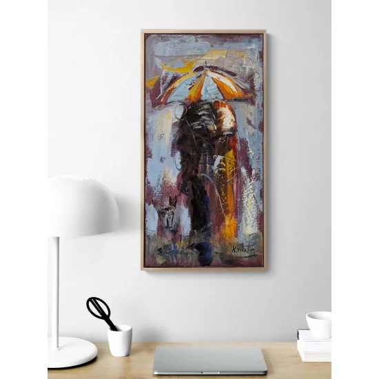 Şemsiyenin Gölgesinde Yağlı Boya Tablosu