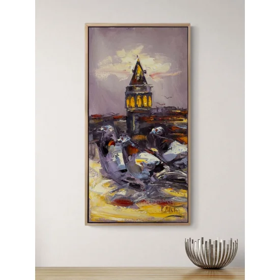 Güvercinlerin Şehri Yağlı Boya Tablosu