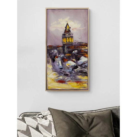 Güvercinlerin Şehri Yağlı Boya Tablosu