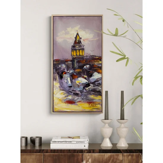 Güvercinlerin Şehri Yağlı Boya Tablosu