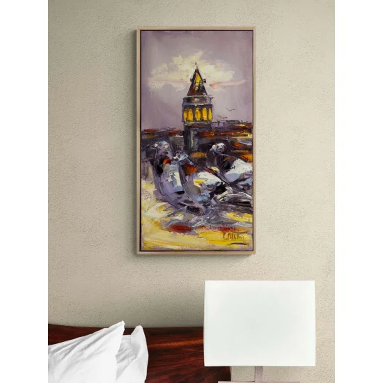 Güvercinlerin Şehri Yağlı Boya Tablosu