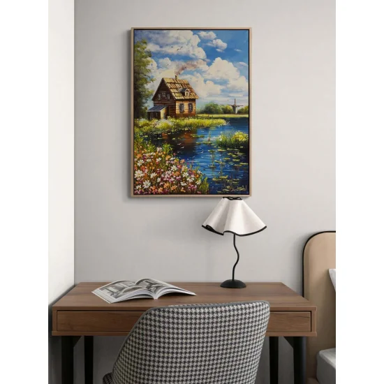Göl Evinde Bahar Yağlı Boya Tablosu