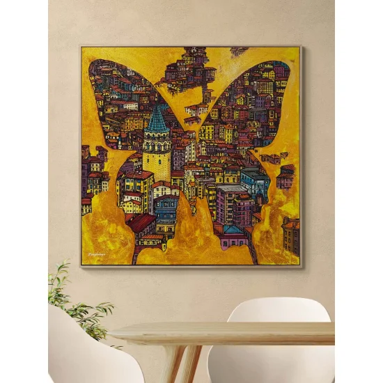 Kanatlarda Galata Yağlı Boya Tablosu