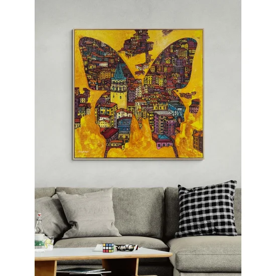 Kanatlarda Galata Yağlı Boya Tablosu