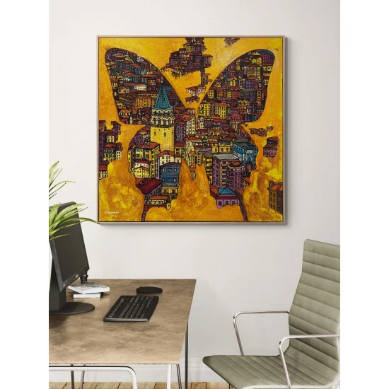 Kanatlarda Galata Yağlı Boya Tablosu