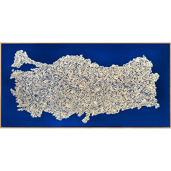 Türkiye ve Fetih Suresi Yağlı Boya Hat Tablosu