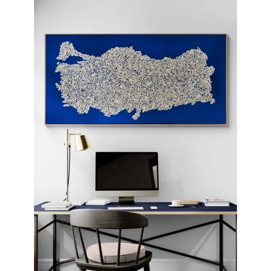 Türkiye ve Fetih Suresi Yağlı Boya Hat Tablosu