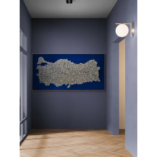 Türkiye ve Fetih Suresi Yağlı Boya Hat Tablosu