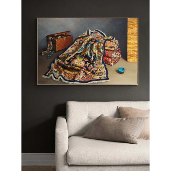 Eski Sandıkta Halı Yağlı Boya Tablosu