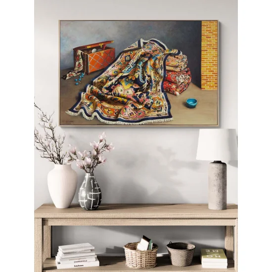 Eski Sandıkta Halı Yağlı Boya Tablosu