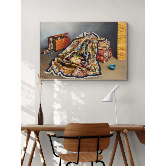 Eski Sandıkta Halı Yağlı Boya Tablosu