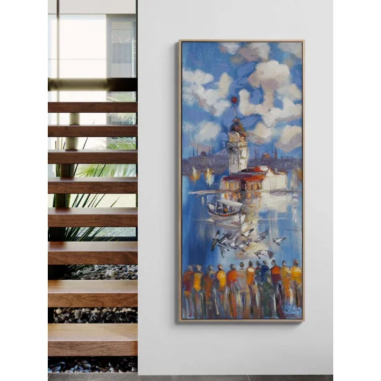 Kanatlarda Kız Kulesi Yağlı Boya Tablosu