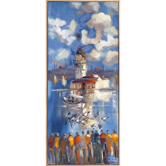 Kanatlarda Kız Kulesi Yağlı Boya Tablosu