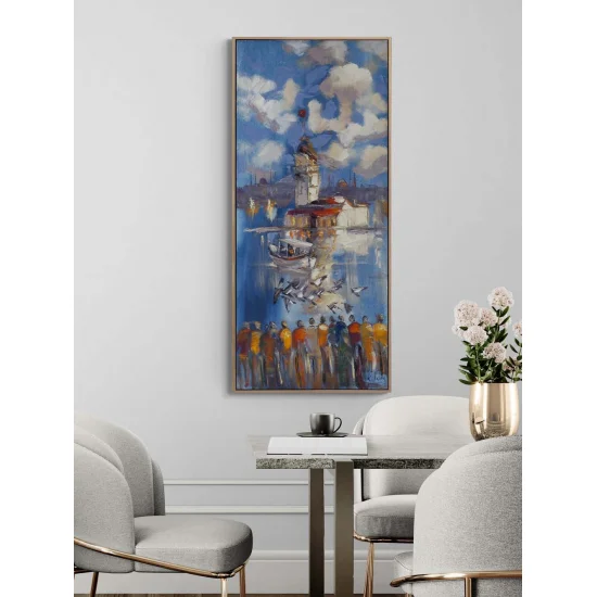 Kanatlarda Kız Kulesi Yağlı Boya Tablosu