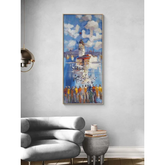 Kanatlarda Kız Kulesi Yağlı Boya Tablosu