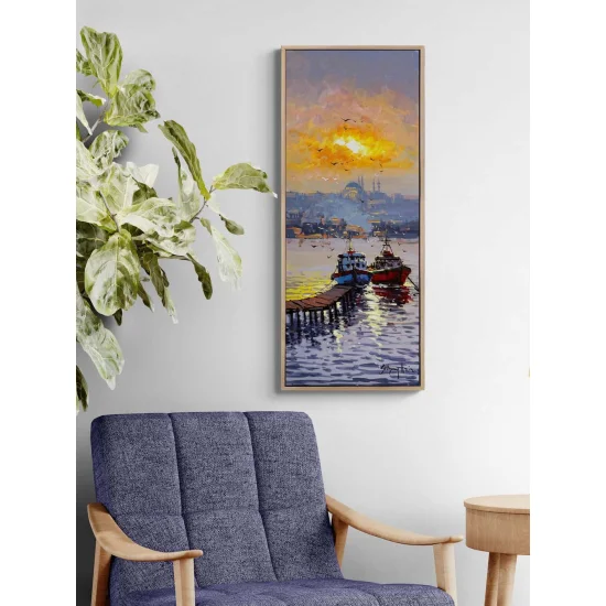 Istanbul with Seagulls Oil Painting