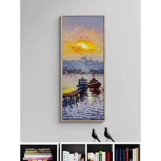 Istanbul with Seagulls Oil Painting