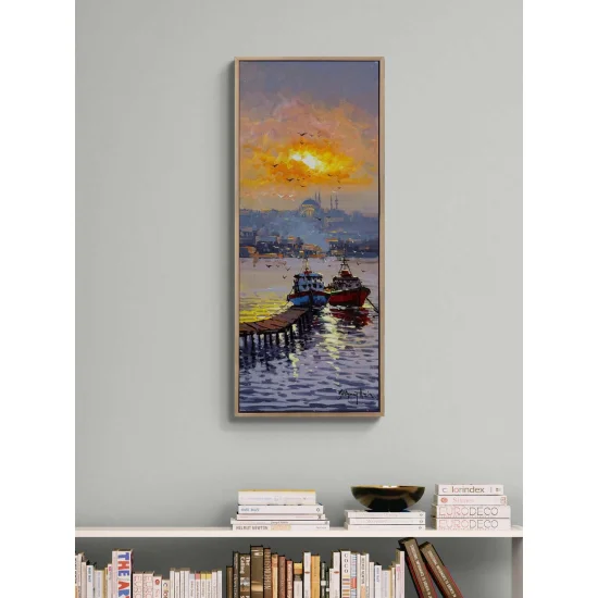 Istanbul with Seagulls Oil Painting