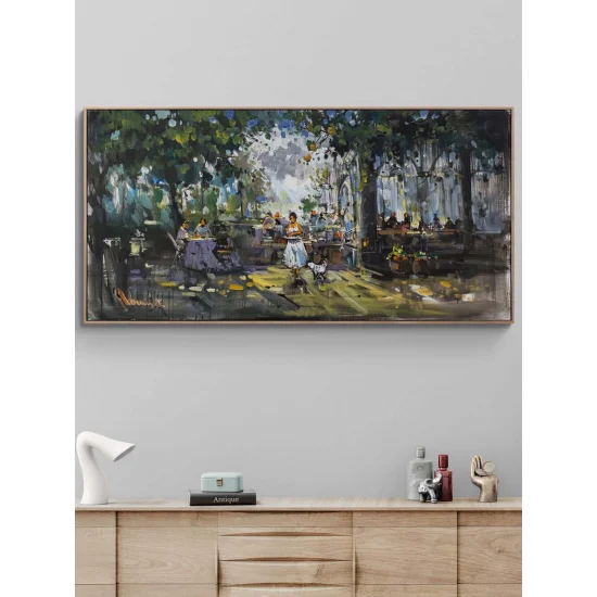 Street Café Oil Painting