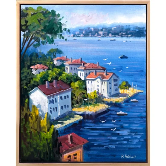 Waterfront Mansions on the Bosphorus Oil Painting